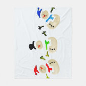 Colorful Kerstmis Snowman Parade Fleece Deken (Voorkant)