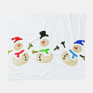Colorful Kerstmis Snowman Parade Fleece Deken