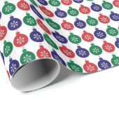 Colorful Kerstmissen Bauble Pattern  Cadeaupapier (Rol Hoek)