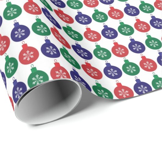 Colorful Kerstmissen Bauble Pattern  Cadeaupapier (Rol Hoek)