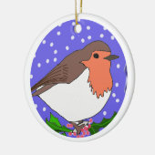 Colorful KerstRobin Traditional Keramisch Ornament (Links)