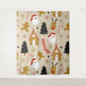 Colorful KerstSymbols Patroon Wandkleed (Voorkant)