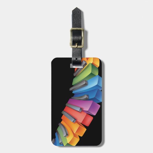 Colorful Keyboard Cool Music Bagagelabel (Voorkant verticaal)