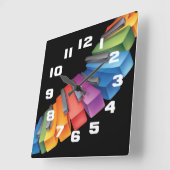 Colorful Keyboard Cool Music Vierkante Klok (Hoek)