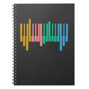 Colorful Keyboard Piano Keys Musical Instrument Notitieboek