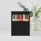 Colorful Keyboard Piano Keys Retro Pianist Briefkaart (Staand voorkant)