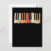 Colorful Keyboard Piano Keys Retro Pianist Briefkaart (Voorkant / Achterkant)