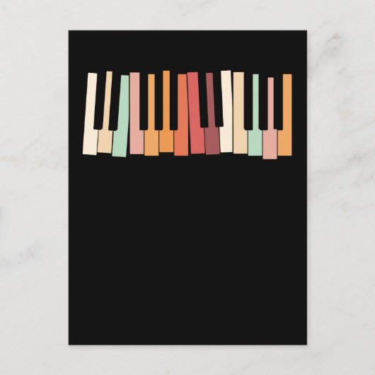 Colorful Keyboard Piano Keys Retro Pianist Briefkaart (Voorkant)