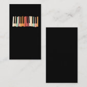 Colorful Keyboard Piano Keys Retro Pianist Visitekaartje (Voorkant / Achterkant)