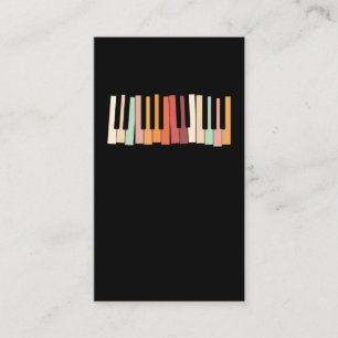 Colorful Keyboard Piano Keys Retro Pianist Visitekaartje