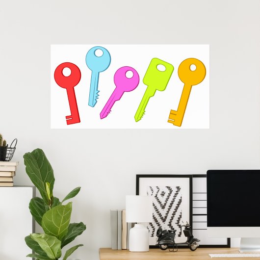 Colorful Keys Poster (Thuiskantoor)