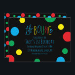 Colorful Kids Birthday Jump Balls Black<br><div class="desc">Bounce Jump Birthday Party-uitnodigingen met kleurrijke stippen</div>