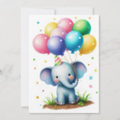 Colorful Kids Birthday Party Photo Invitation Kaart (Achterkant)