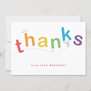 Colorful Kids Rainbow Type Bedankkaart