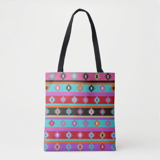 Colorful Kilim Rug Style ornament Tote Bag (Voorkant)