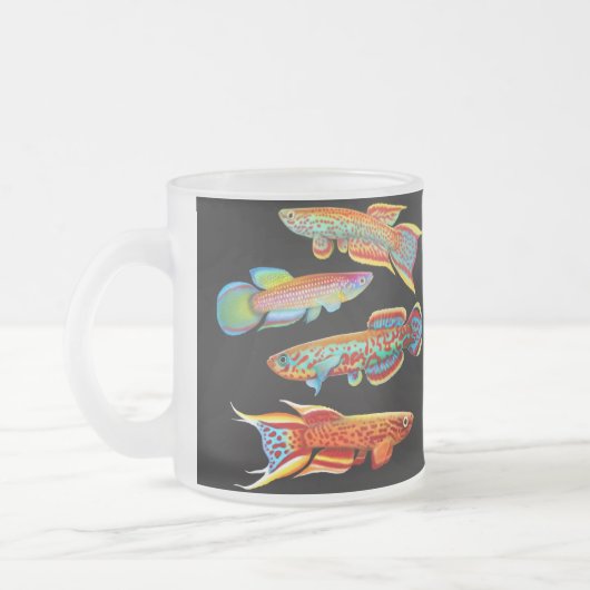 Colorful Killifish Frosted Glass Mok (Links)