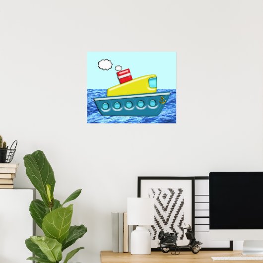 Colorful Kind Boat Poster (Thuiskantoor)