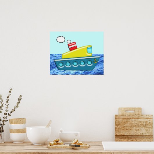 Colorful Kind Boat Poster (Keuken)