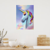 Colorful Kind Room Unicorn Poster (Keuken)