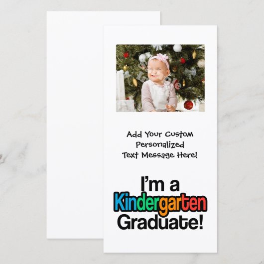 Colorful Kinder Afstuderen Kindergarten Afstuderen Aankondiging (Voorkant / Achterkant)