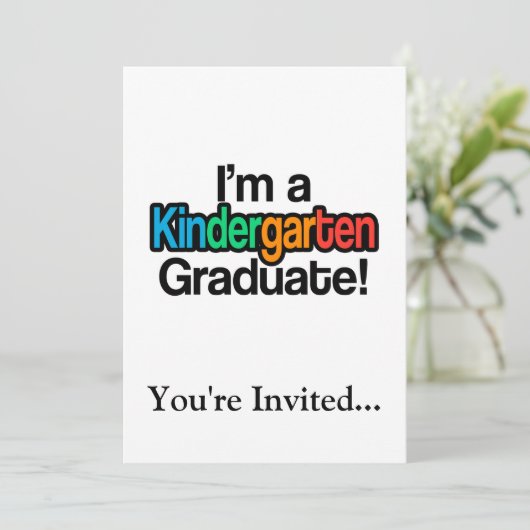 Colorful Kinder Afstuderen Kindergarten Afstuderen Kaart (Staand voorkant)