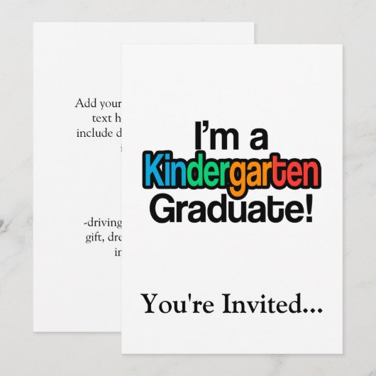 Colorful Kinder Afstuderen Kindergarten Afstuderen Kaart (Voorkant / Achterkant)