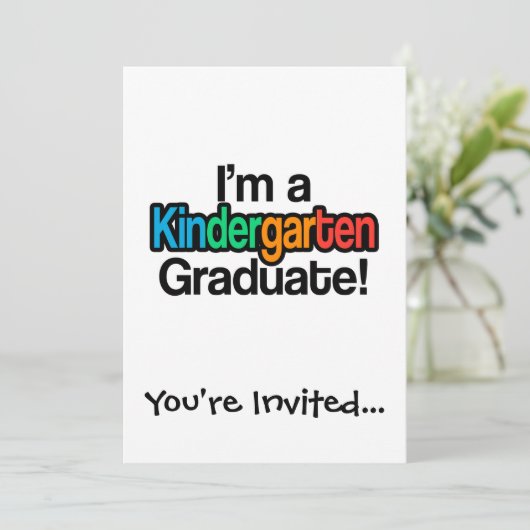 Colorful Kinder Afstuderen Kindergarten Afstuderen Kaart (Staand voorkant)