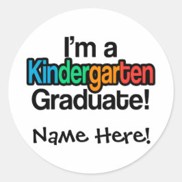 Colorful Kinder Afstuderen Kindergarten Afstuderen Ronde Sticker