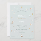 Colorful Kinder Beach Party Theme Birthday Kaart (Voorkant)