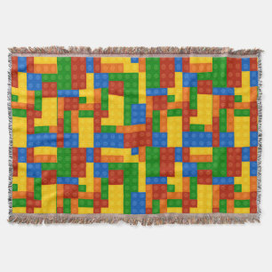 Colorful Kinder Building Bricks Pattern Deken