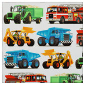 Colorful Kinder Construction Truck Pattern Stof (Swatch)