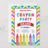 Colorful Kinder Crayons Birthday Party Kaart (Voorkant)