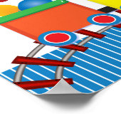 Colorful Kinder Train Birthday Party Banner Poster (Hoek)