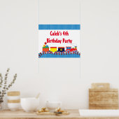 Colorful Kinder Train Birthday Party Banner Poster (Keuken)
