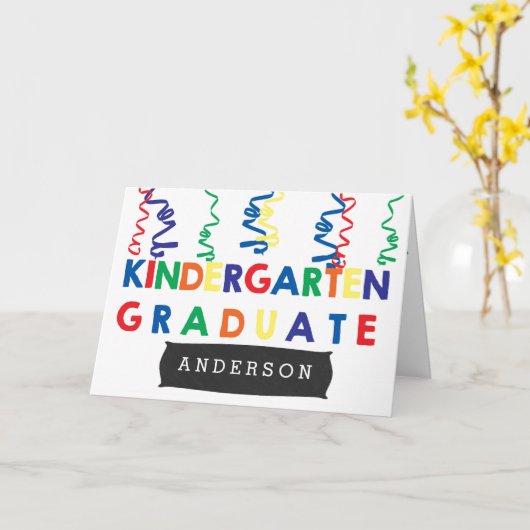 Colorful Kindergarten Afstuderen Kaart (Gele Bloem)
