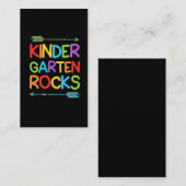Colorful Kindergarten Rocks Education Kinder leraa Visitekaartje (Voorkant / Achterkant)