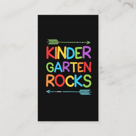 Colorful Kindergarten Rocks Education Kinder leraa Visitekaartje (Voorkant)