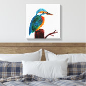 Colorful Kingfisher Bird Art Canvas Afdruk (Insitu (Slaapkamer))
