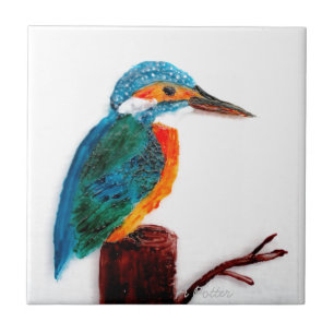 Colorful Kingfisher Bird Art Tegeltje