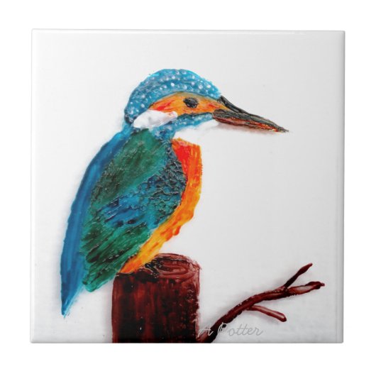 Colorful Kingfisher Bird Art Tegeltje (Voorkant)