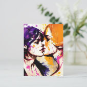 Colorful Kiss Briefkaart (Staand voorkant)