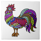 Colorful Kitchen Chicken, Mandala Design Tegeltje (Voorkant)