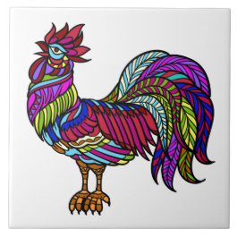 Colorful Kitchen Chicken, Mandala Design Tegeltje