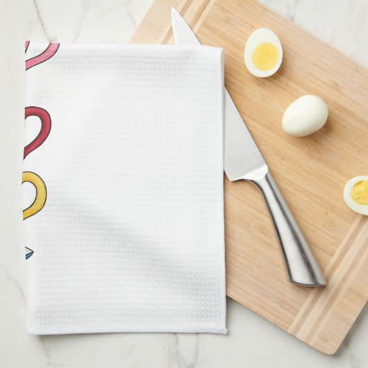 Colorful Kitchen Tea Time Theedoek (Quarter Fold)