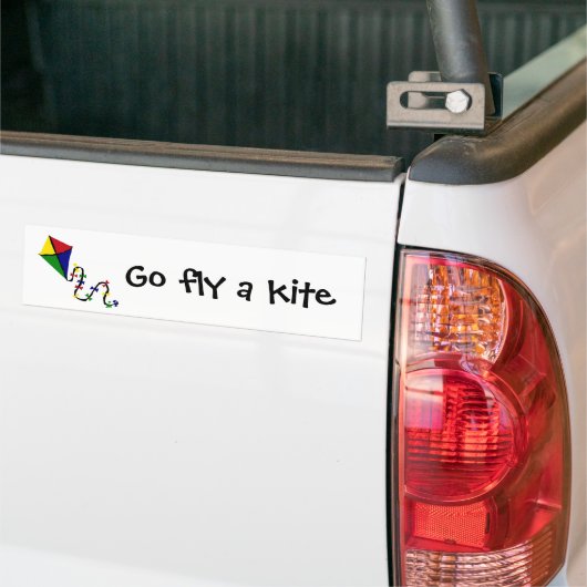 Colorful Kite Flying Art Bumpersticker (Op Truck)