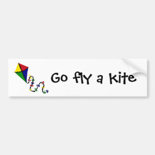 Colorful Kite Flying Art Bumpersticker