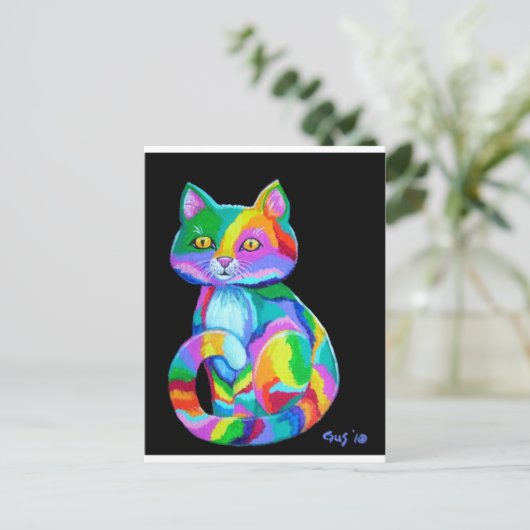 Colorful Kitten Briefkaart (Staand voorkant)