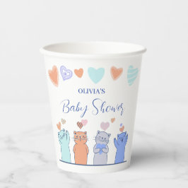 Colorful kittens hearts pink Baby Shower Decor  Papieren Bekers