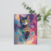 Colorful Kitty Cat Briefkaart (Staand voorkant)