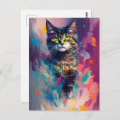Colorful Kitty Cat Briefkaart (Voorkant / Achterkant)